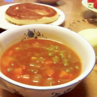 スプリットピーとハヤシルーのスープ